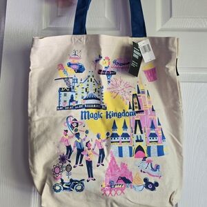 NWT Disney Parks Starbucks Magic Kingdom Discovery Series Canvas Tote WDW
